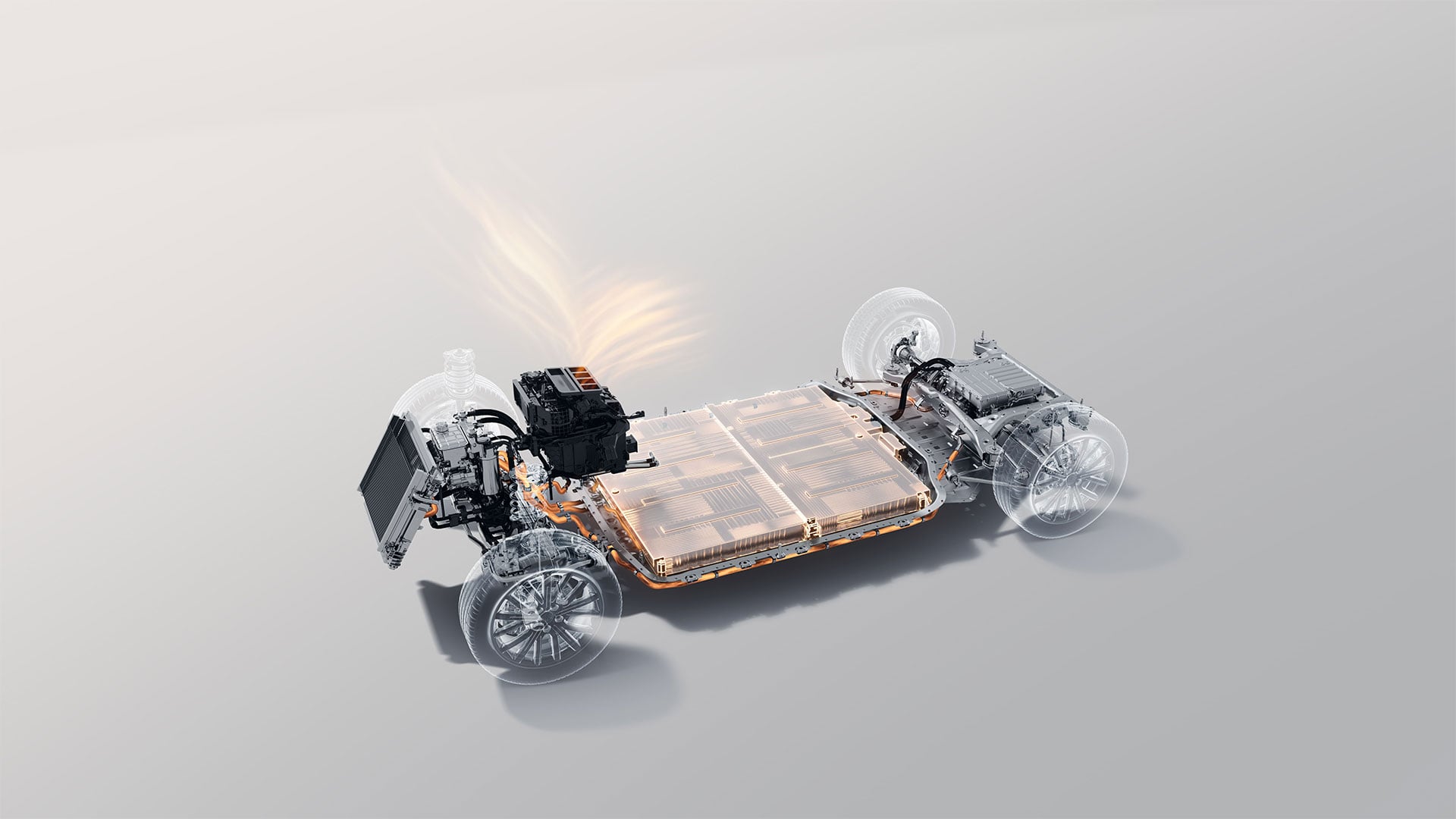 Modelo 3D del chasis del Leapmotor B10 mostrando su estructura y componentes principales.